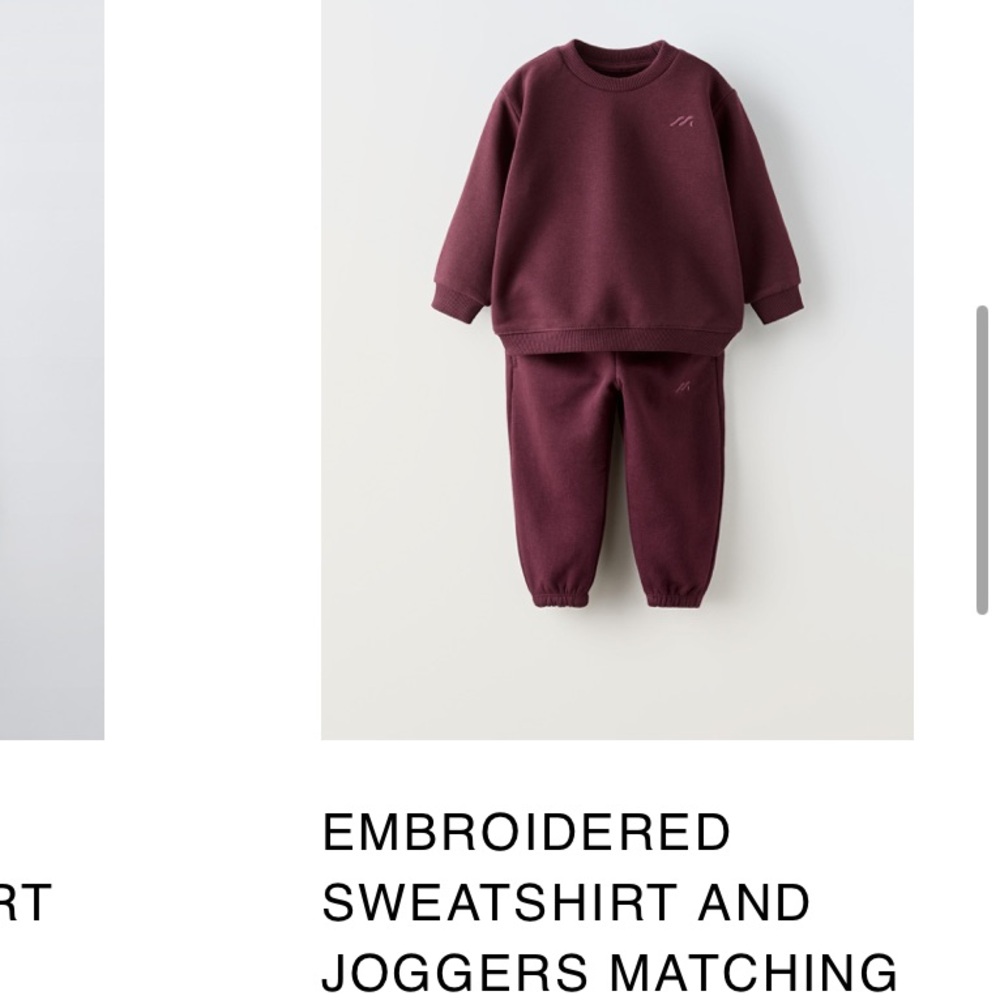 Burgundy 5T ZaraSweatshirt and Joggers Matching Set